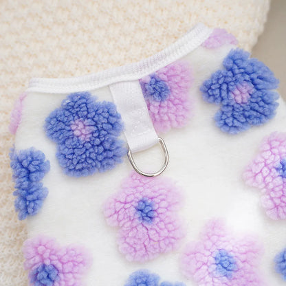 Warm Floral Print Fleece Vest for Small Dogs and Puppies