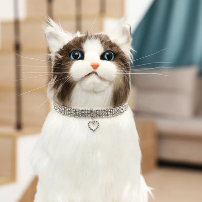 Rhinestone Pet Collar for Cats and Dogs - Adjustable Love Design