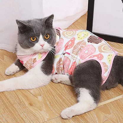 Breathable Cat Recovery Suit for Wound Protection