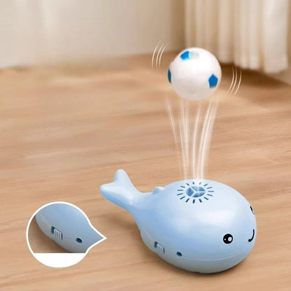 Electric Whale Cat Toy with Fan and Teaser Function