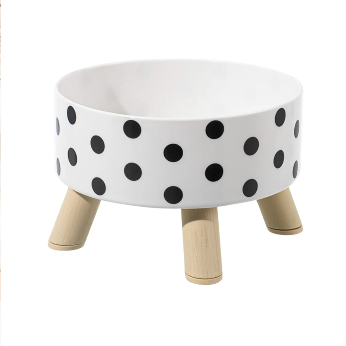 Polka Dot Non-Slip Plastic Pet Bowl for Cats and Dogs