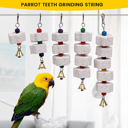 Calcium Stone Chewing Toy with Bells for Small Pets