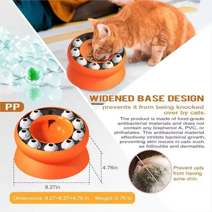 Interactive Cat Slow Feeder Puzzle Bowl for Healthy Eating