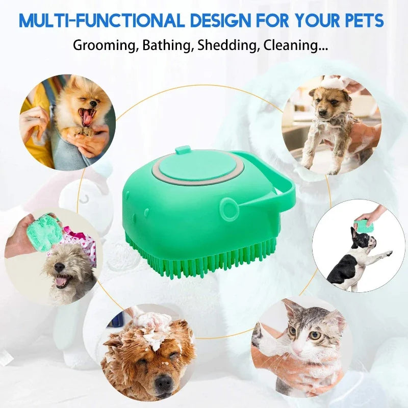 Silicone Dog Shampoo Brush for Short-Haired Pets