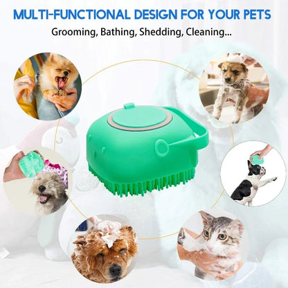Silicone Dog Shampoo Brush for Short-Haired Pets