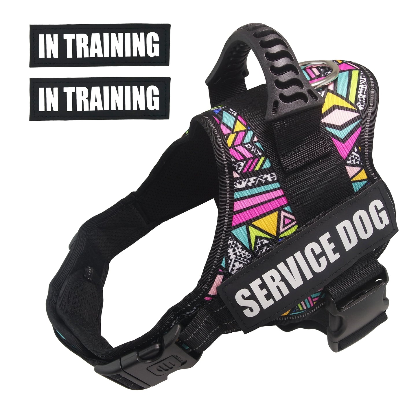 Service Dog Harness Vest with Reflective Patches for Medium Large Dogs