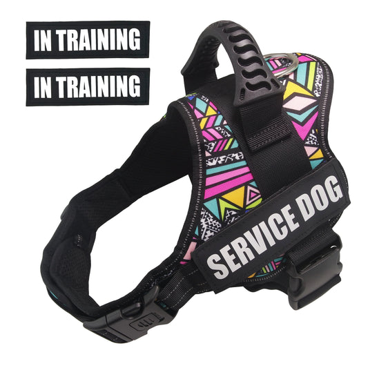 Service Dog Harness Vest with Reflective Patches for Medium Large Dogs