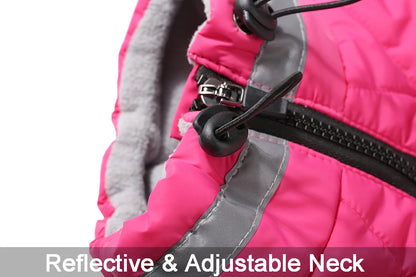 Waterproof Winter Dog Jacket with Harness for Small to Large Breeds