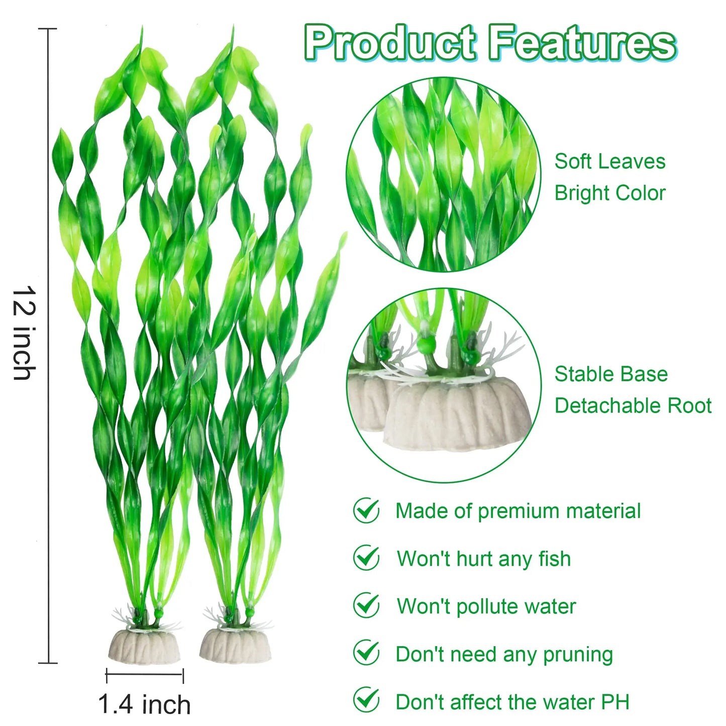 Artificial Aquarium Plants - 5/10pcs Decorative Seaweed Set