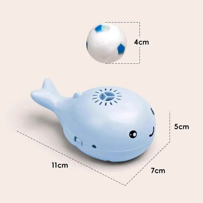 Electric Whale Cat Toy with Fan and Teaser Function