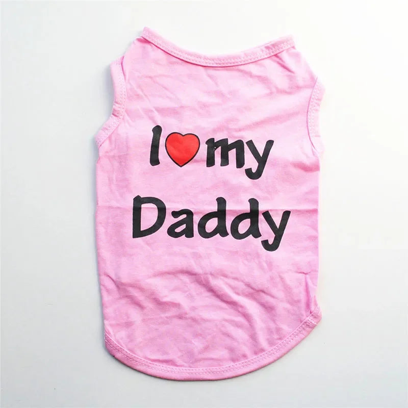 I Love Mommy & Daddy Cat Vest Tee Shirt for Kittens