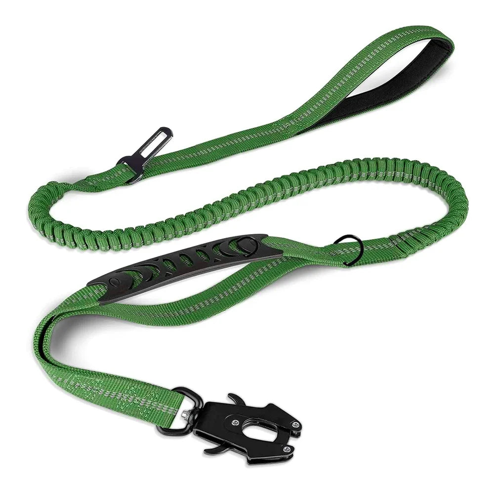 Heavy Duty Bungee Dog Leash with Car Seatbelt for Large Dogs