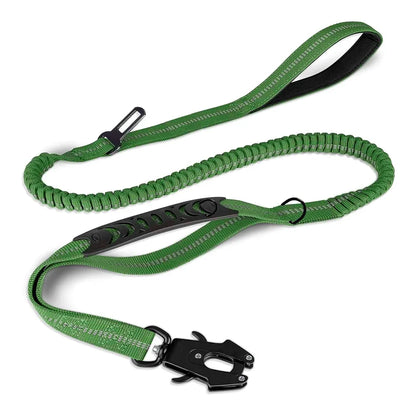 Heavy Duty Bungee Dog Leash with Car Seatbelt for Large Dogs