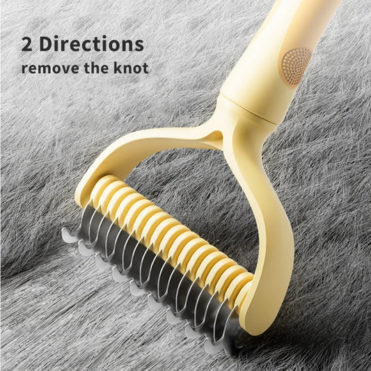 Double-Sided Stainless Steel Pet Grooming Brush for Cats & Dogs