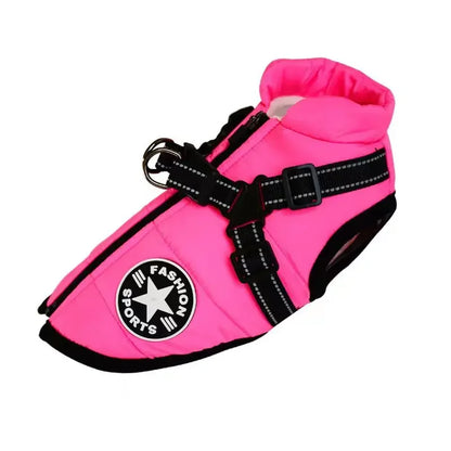 Waterproof Winter Dog Jacket with Harness for Large Breeds
