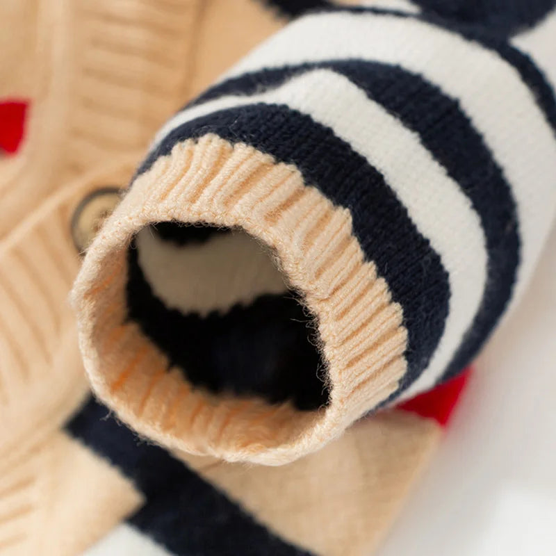 Striped Cardigan Sweater for Small Dogs and Cats