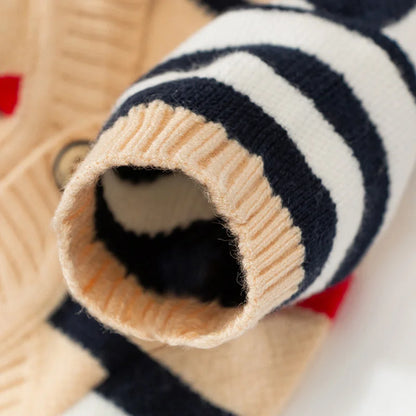 Striped Cardigan Sweater for Small Dogs and Cats
