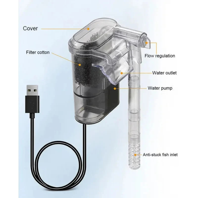 Mini USB Aquarium Filter Pump for Tanks up to 30cm
