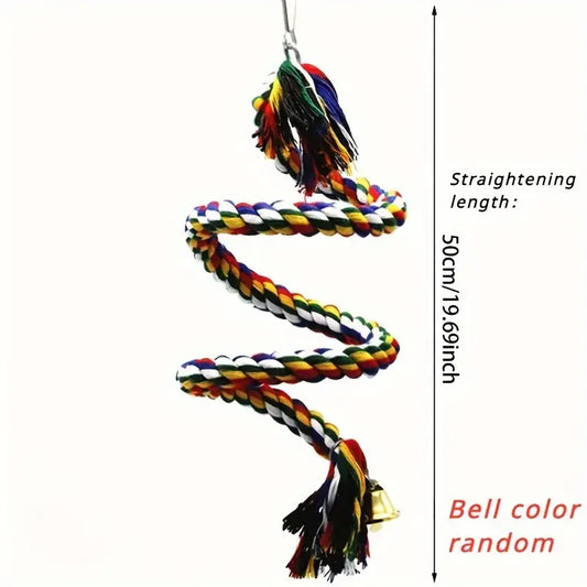 Hanging Braided Rope Bird Toy for Parrots and Small Birds