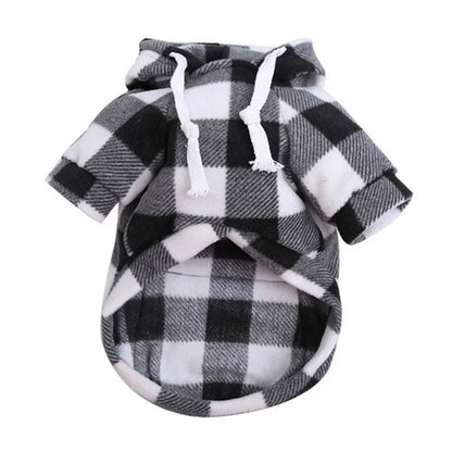 Plaid Dog Hoodie Jacket for Cold Weather - Warm Pet Apparel