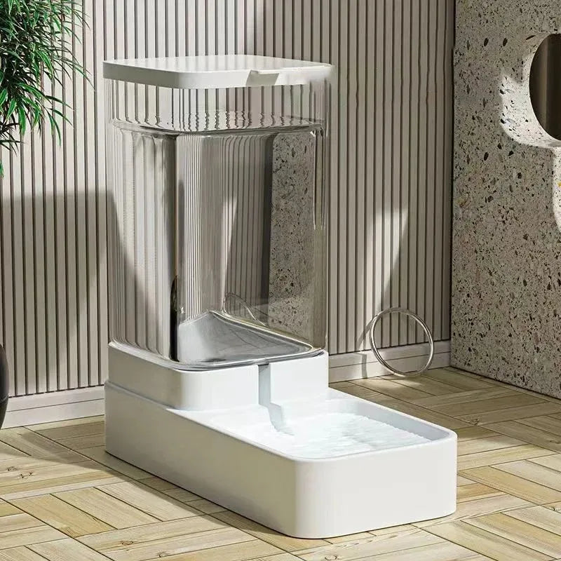 Automatic Tilting Water Bowl with Large Food Storage for Pets
