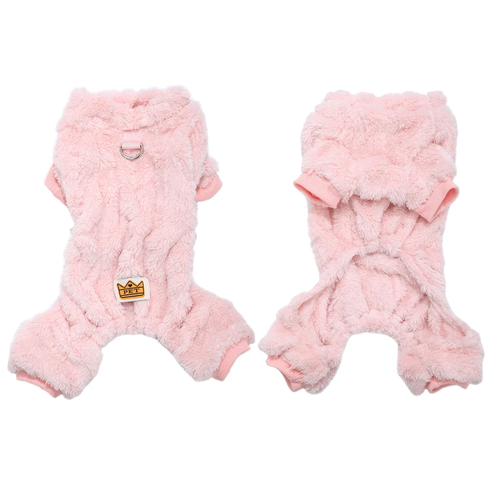 Soft Fleece Jumpsuit for Small Medium Dogs and Cats