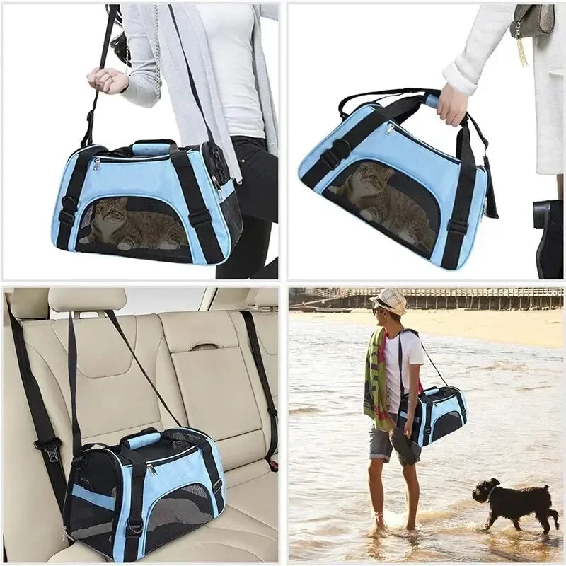 Breathable Mesh Pet Travel Backpack for Cats and Dogs