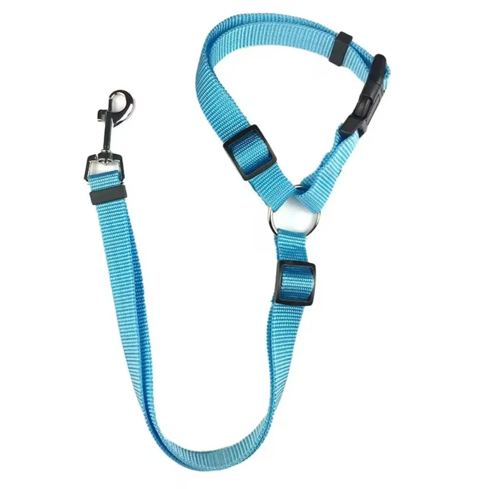 Adjustable Two-in-One Pet Car Seat Belt and Leash