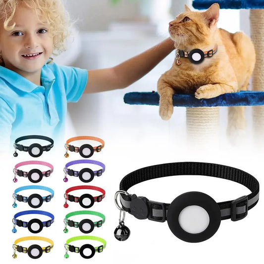 Reflective Cat Collar with Airtag Case for Tracking