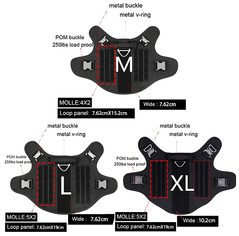 Tactical Dog Harness and Leash Set for All Breeds