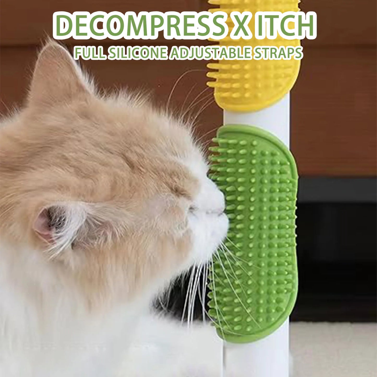 Adjustable Rubber Grooming Brush for Dogs and Cats