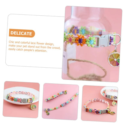 Colorful Adjustable Pet Collar with Bell for Dogs and Cats