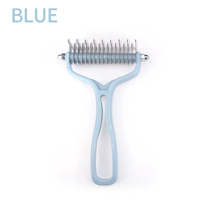 Double-Sided Stainless Steel Pet Grooming Brush for Cats & Dogs