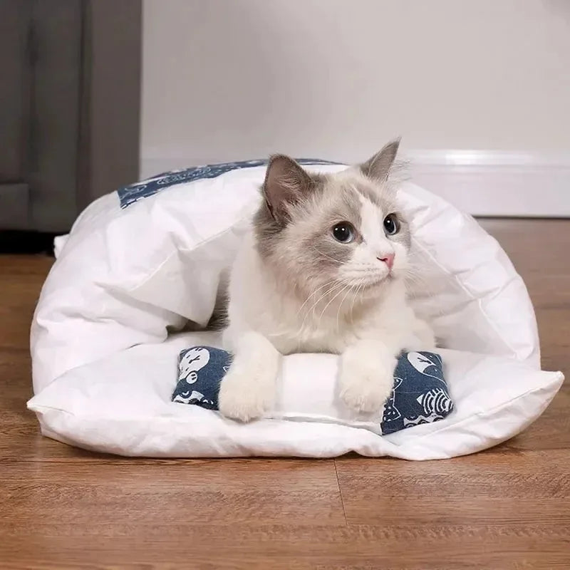 Kawaii Cozy Removable Cat Bed House for Adult Cats and Dogs