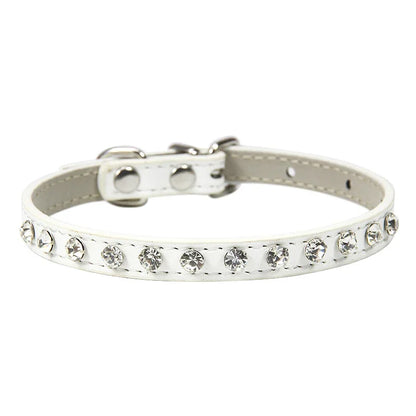 Rhinestone Cat Collar and Leather Dog Neck Strap