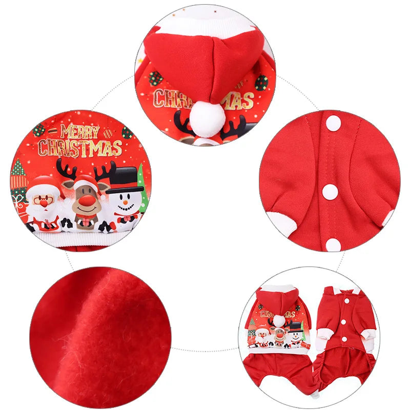 Winter Santa Coat for Small Dogs and Cats – Warm Festive Outfit