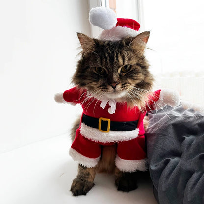 Christmas Cat and Dog Santa Costumes for Festive Parties