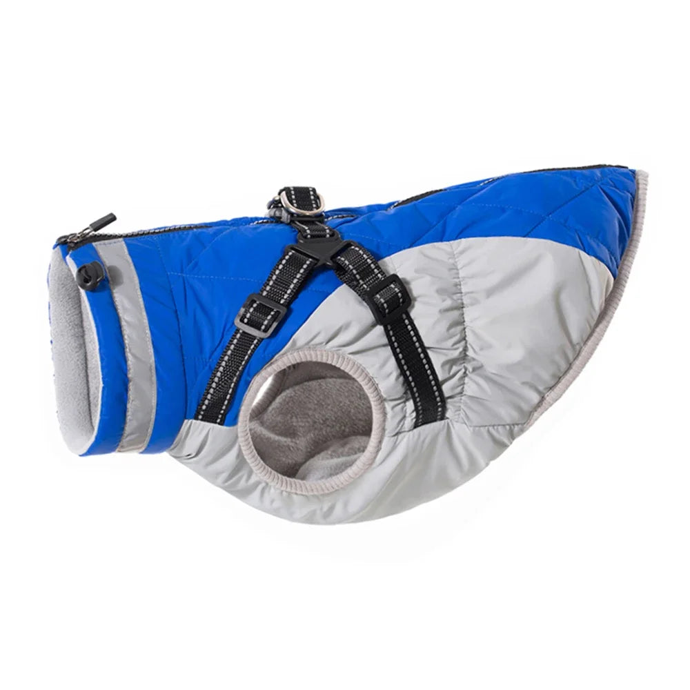 Waterproof Winter Dog Jacket with Harness for Small to Large Breeds