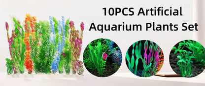 Artificial Aquarium Plants - 5/10pcs Decorative Seaweed Set
