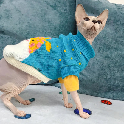Winter Warm Cat Sweater Pullover for Sphynx and Pets