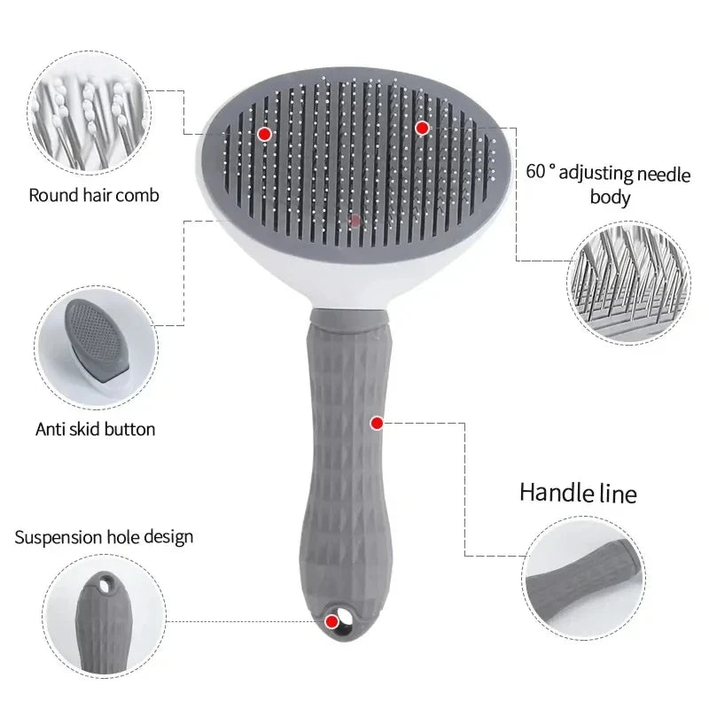 Self-Cleaning Pet Brush for Dogs and Cats