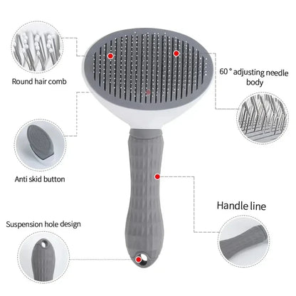 Self-Cleaning Pet Brush for Dogs and Cats