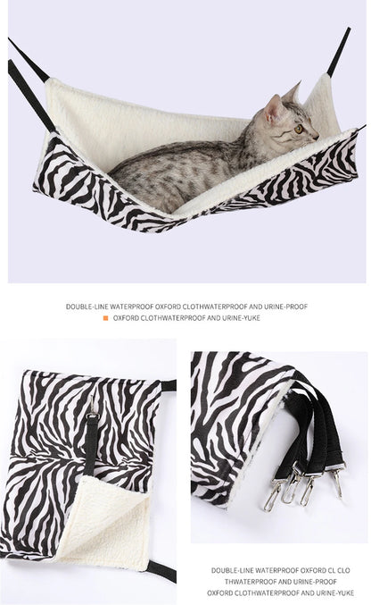 Warm Double Hammock Pet Bed for Cats and Small Animals