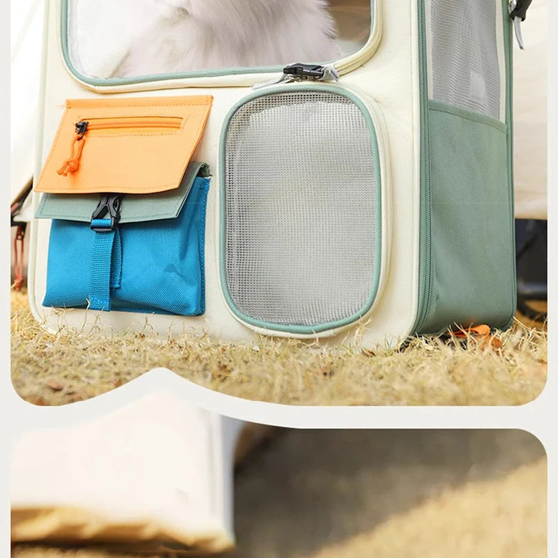 Portable Pet Trolley Backpack for Cats and Small Dogs